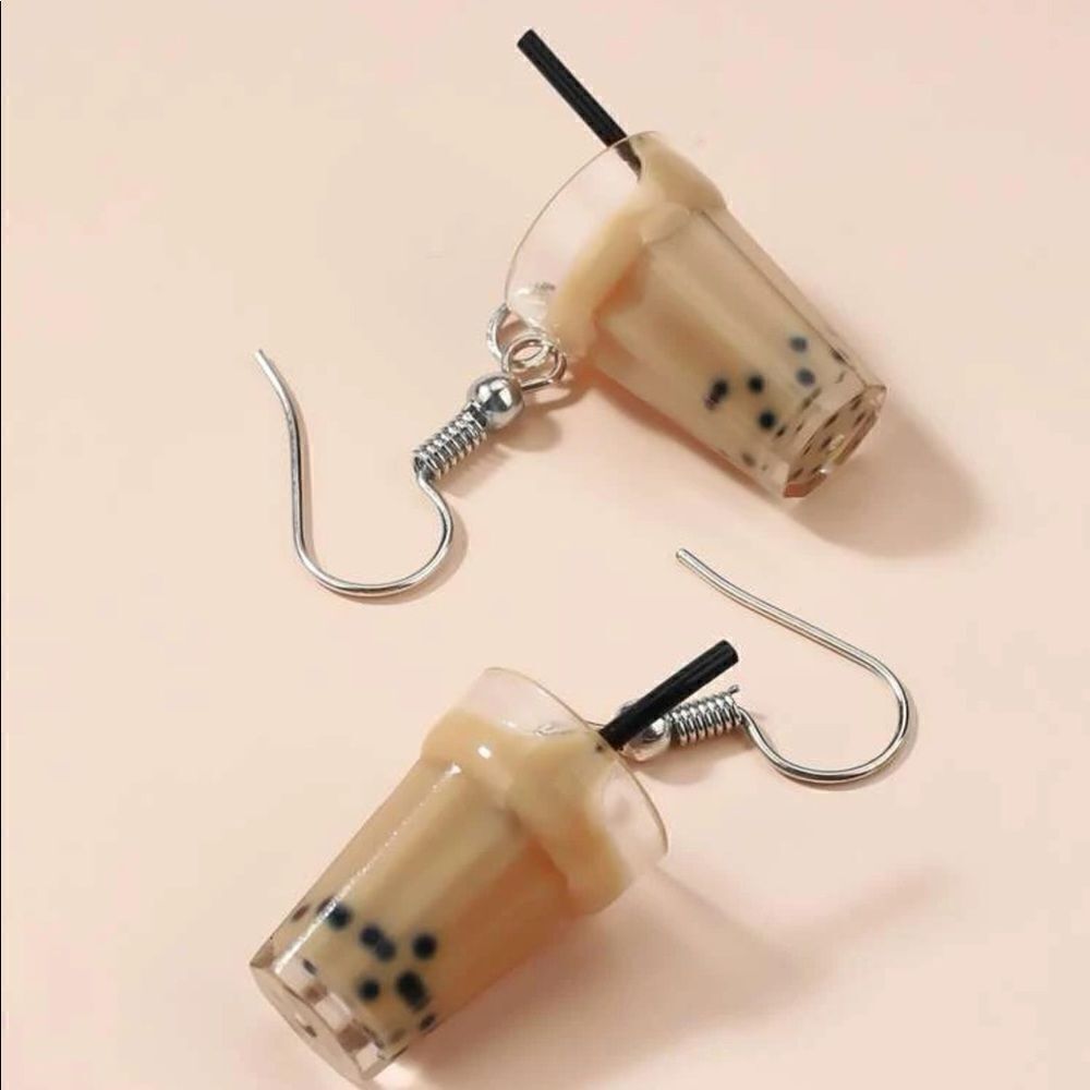 Iced Coffee / Boba Milk Tea Earrings - Picture 1 of 4